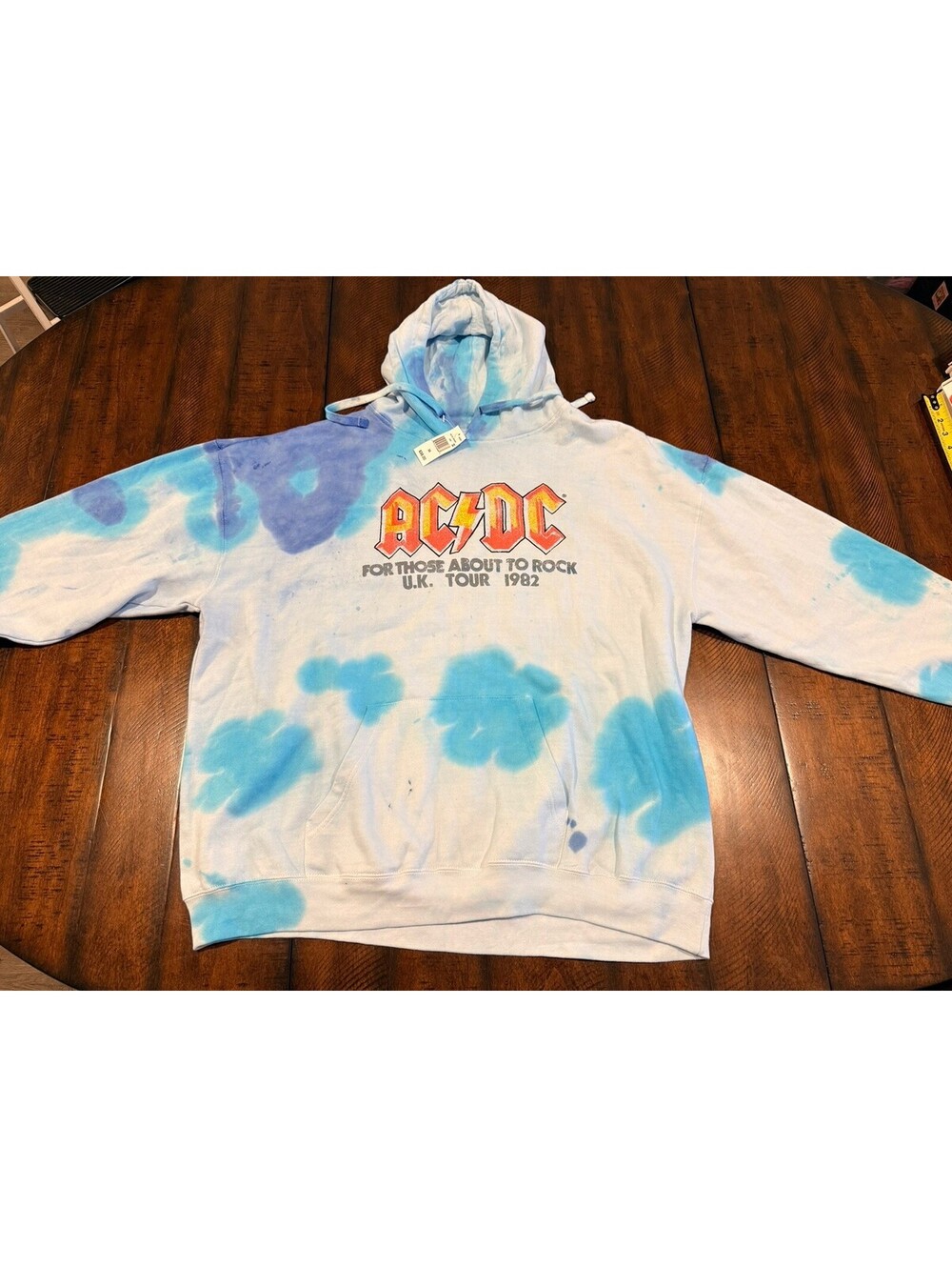 AC/DC For Those About to Rock U.K. Tour 1982 Hoodie Sweatshirt, Size 3X